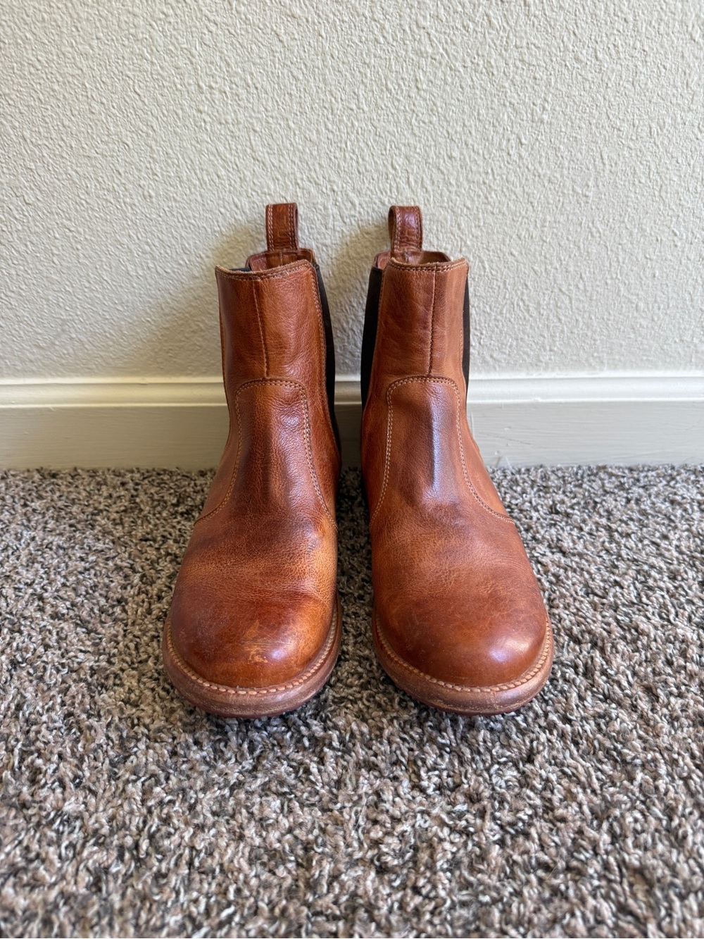 Bed Stu Cognac Leather Ankle Booties